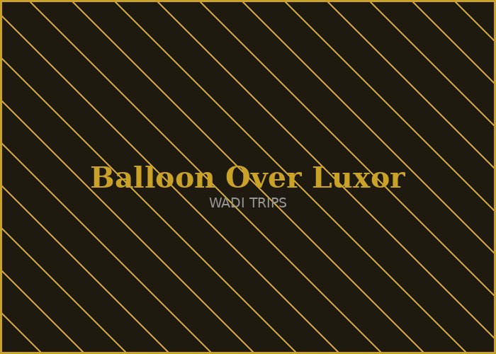 Hot Air Balloon Over Luxor