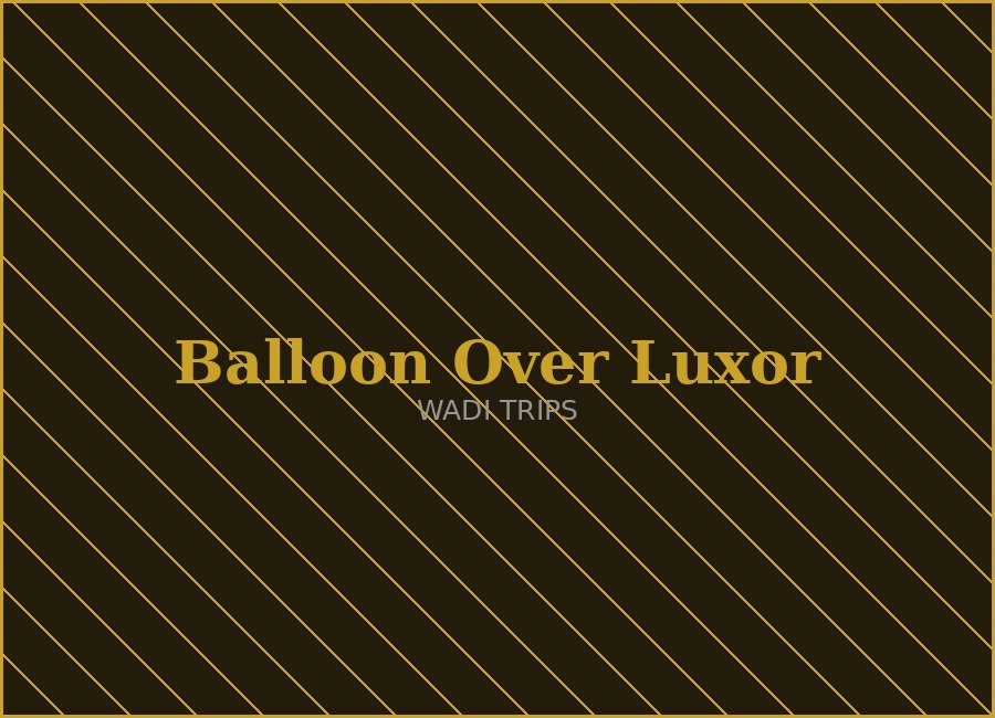Hot Air Balloon Over Luxor